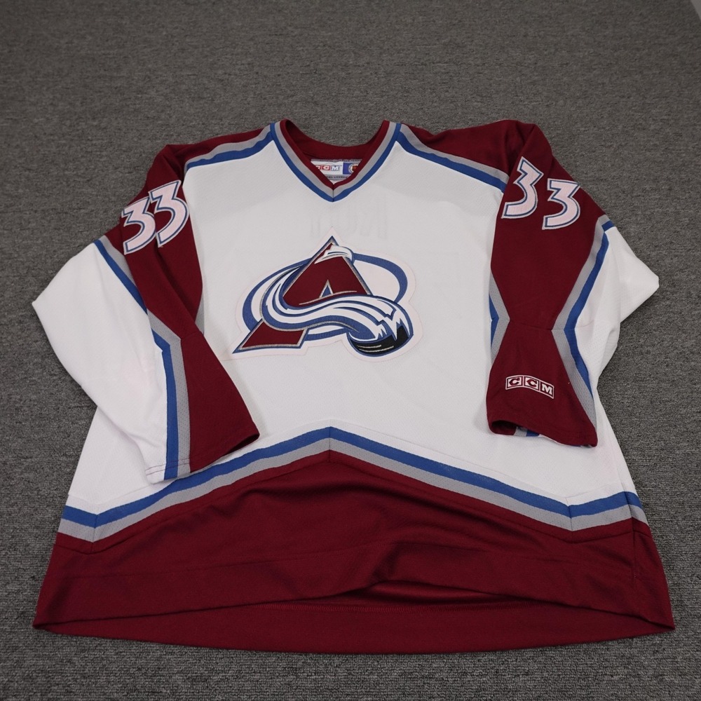 Vintage Colorado Avalanche Hockey Jersey Mens 2XL White NHL CCM Roy 33 90s